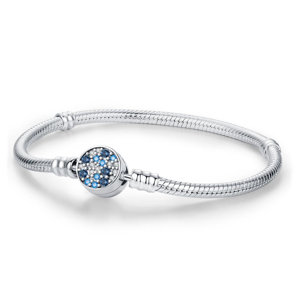 925 Silver Flower Heart Bracelet Sparkling Sun Moon Star Bracelet for women Fit original charms beads jewelry love gift