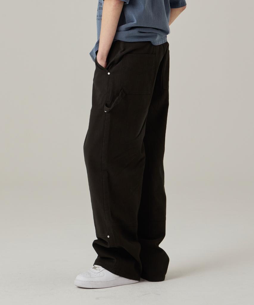 URBANAGE Cotton Carpenter Wide Pants Charcoal
