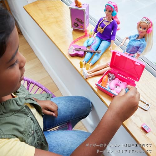 Barbie Dreamhouse Adventure Pink Travel Set, Dress-Up Doll and House, Pretend Play, Ages 3 and Up, Blue, FWV25