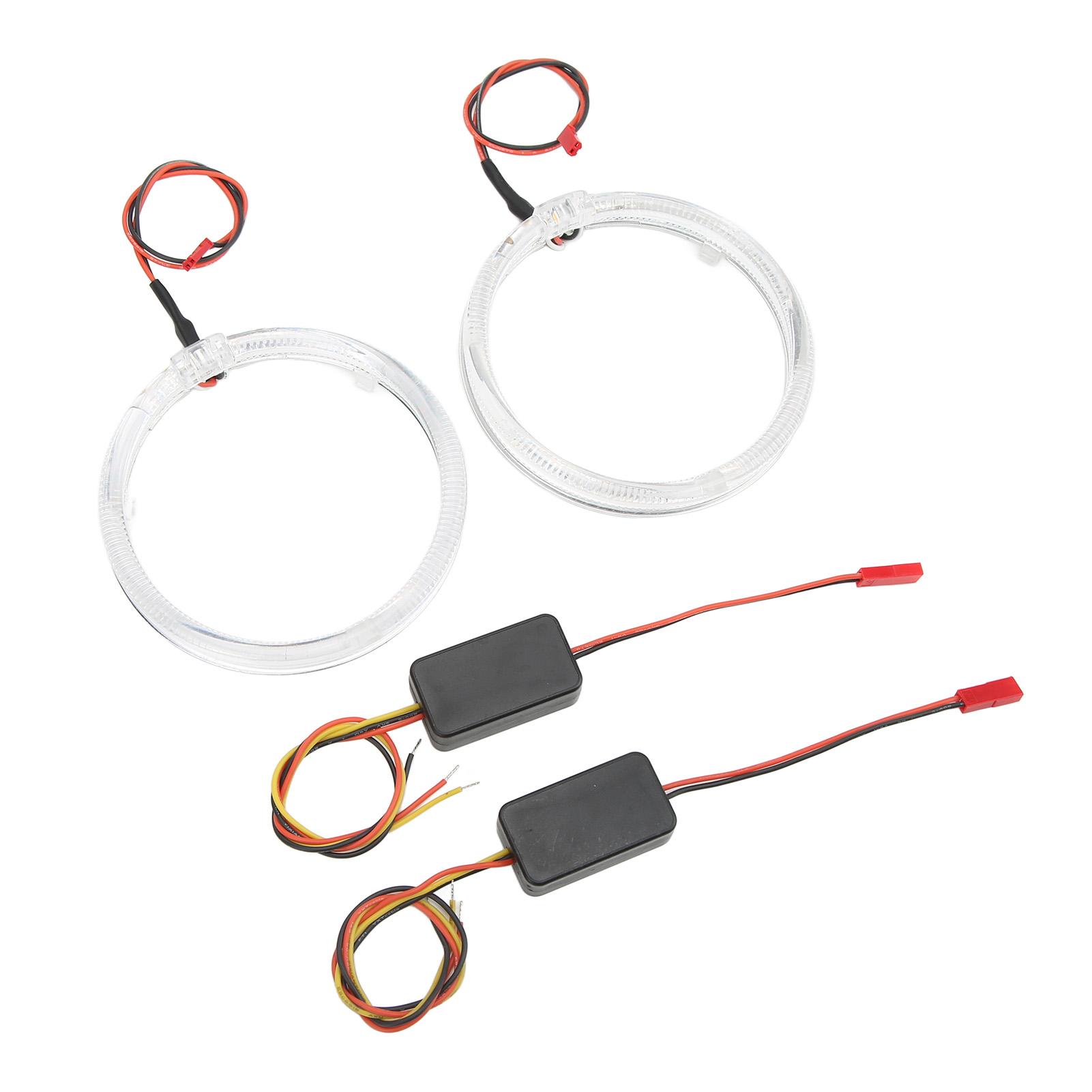 

Пара 9-36 В светодиодных фар «ангельские глазки», сигнальная лампа, кольца «гало», белые/янтарные, двухцветные, декоративные для автомобиля, 110 мм 4,33 дюйма