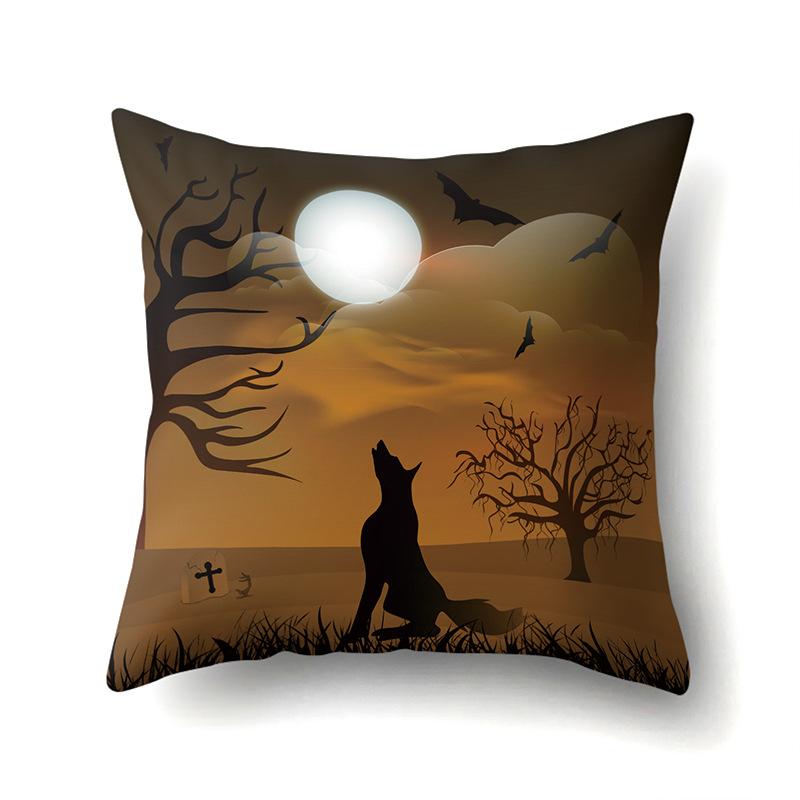 Halloween Pillowcase Car Waist Pillow Pumpkin Sofa Cushion Cover Office Home Living Room Pillowcase