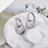 Luxury Romantic Love Heart Hoop Earrings For Women Zincon Crystal Geometric Gold Color Elegant Wedding Bride Earrings Jewelry