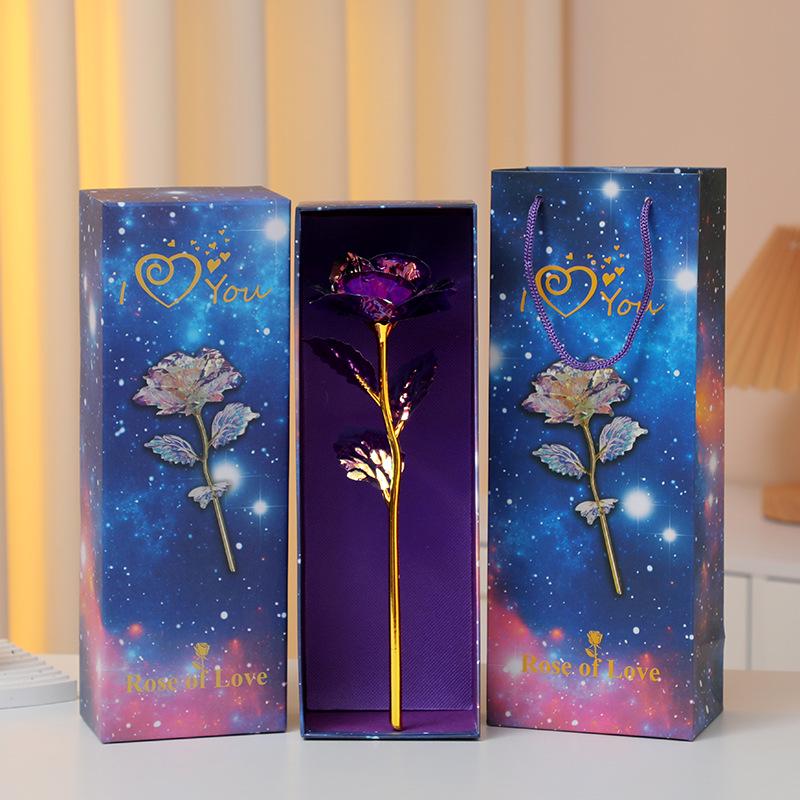 Φωτεινή Ανθοδέσμη με Τριαντάφυλλα από Φύλλο Χρυσού 24Κ: Διατηρημένα Τεχνητά Λουλούδια για την Ημέρα του Αγίου Βαλεντίνου, την Ημέρα της Μητέρας και τα Γενέθλια