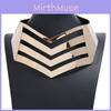 Fashionable V Shaped Hollow Design Women Metal Necklace Collar Choker For Women With Geometric Design