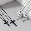 Trendy Christian Religion Necklace for Women & Men Stainless Steel Box Chain with Alloy Cross Pendant Fashionable Neck Collar