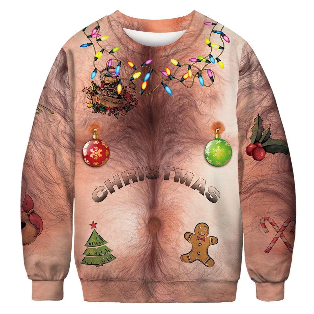 

Festive Men s Christmas 3d Graphic Print Pullover Hoodie Sweatshirt With Soft Material #1 Body,M