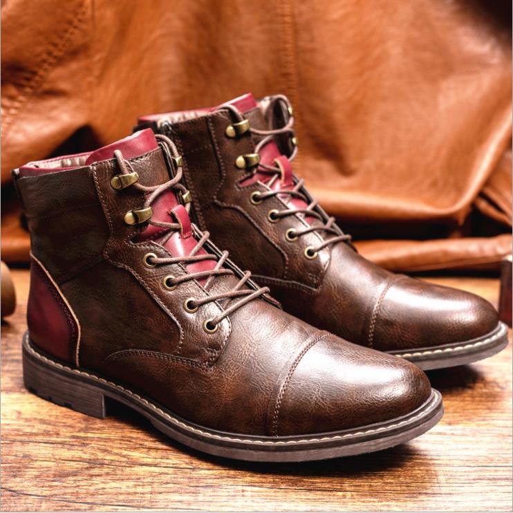 Hombres Moda de alta calidad Locomotora herramientas de cuero Cremallera  Martin Zapatos de bota corta Tamaño grande comprar a buen precio — entrega  gratuita, reseñas reales con fotos — Joom