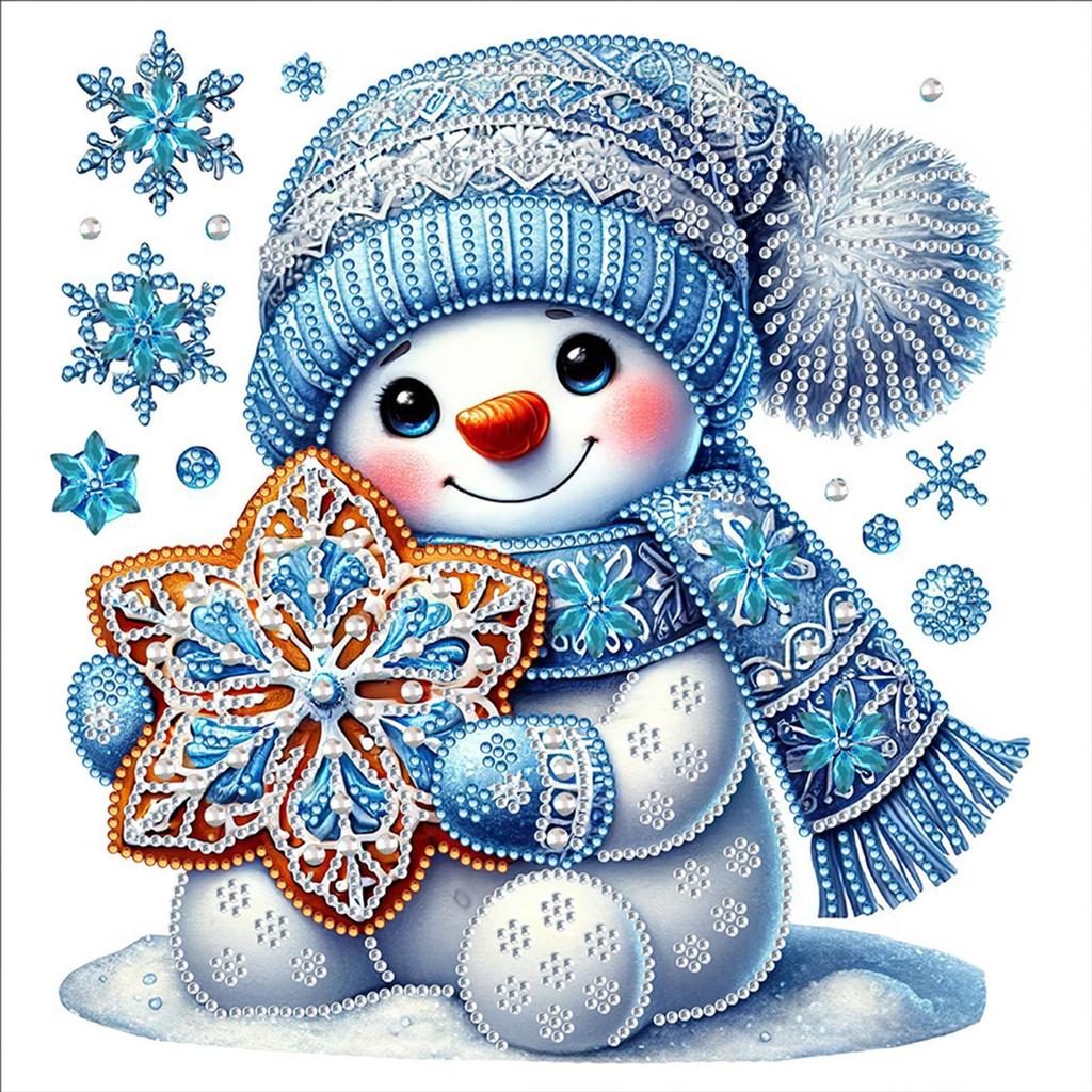 Snowman Partial DIY 5D Special Shaped Drill Diamond Painting Gem Art for Adults/Beginners Gift Idea Home Wall Decor 30x30cm