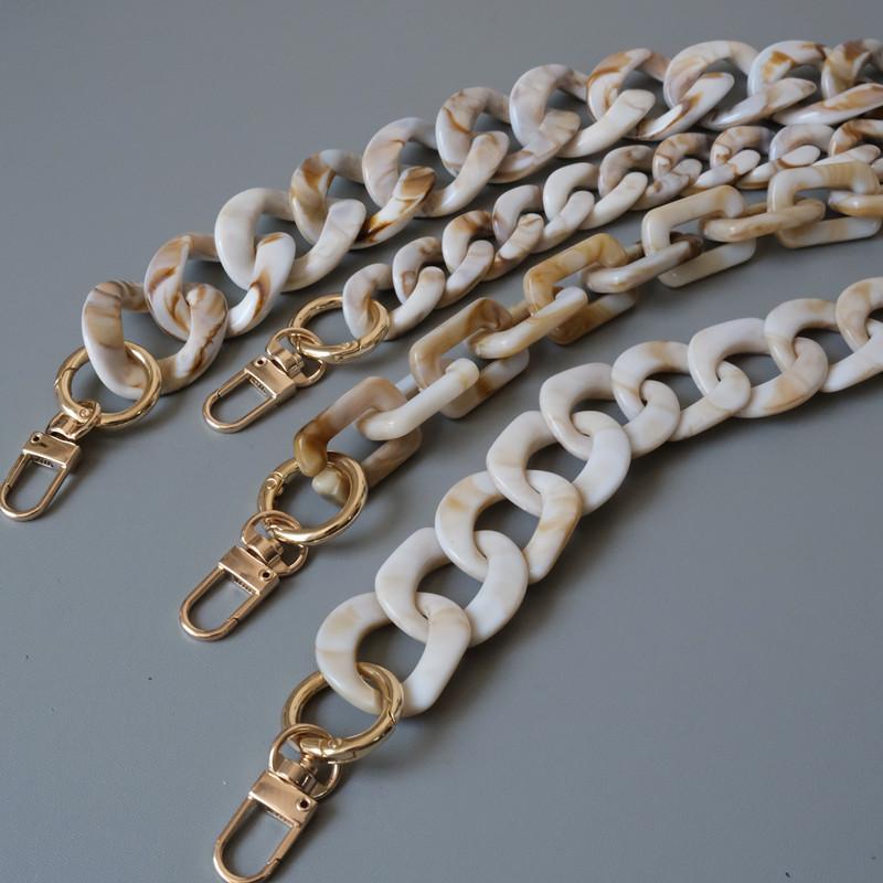 New Fashion Woman Bag Accessory Detachable Parts Replacement Chain Beige Resin Luxury Strap Women Acrylic Shoulder Handle Chain