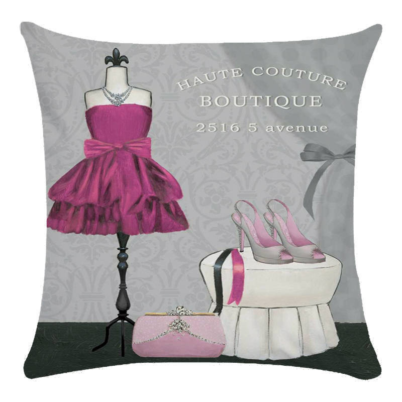 Oil Painting Princess Dress Pattern Series Digital Printing Short Plush Pillow Covers For Sofa Office Cushion Cover Home Goods