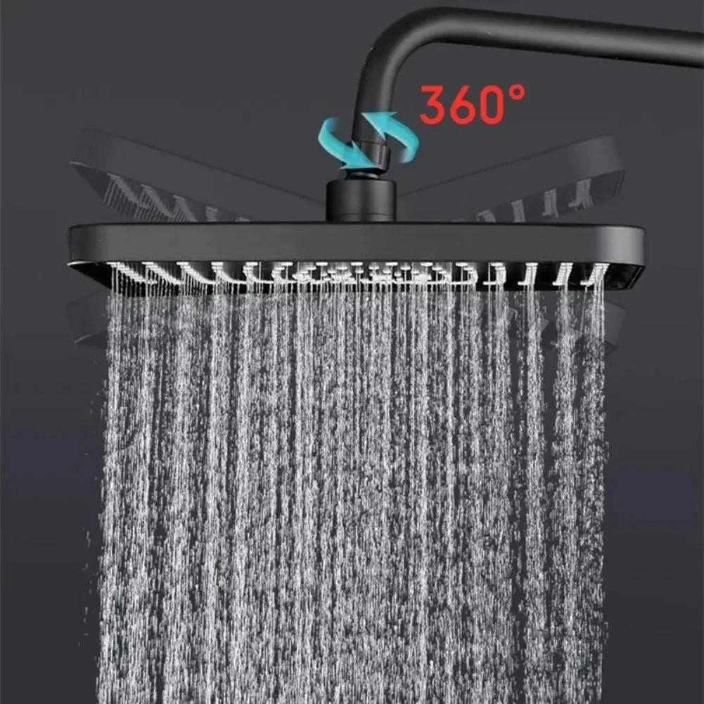 Rain Shower Head High-Pressure Stainless Steel Rainfall Showerhead Large Waterfall Bathroom Square Showerhead