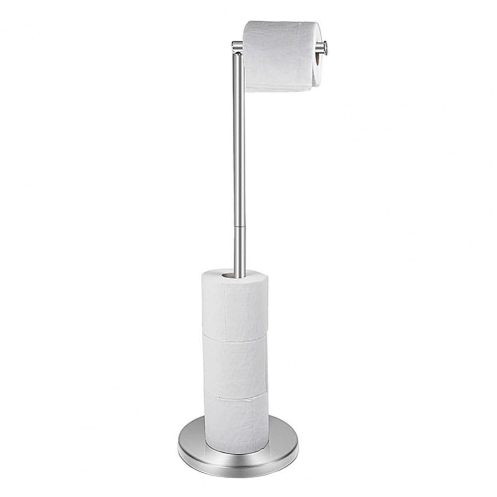 Rustproof Free Standing Toilet Paper Holder Stainless Steel Roll Paper Storage Rack  Bathroom