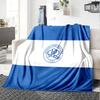 Blau-Weiß Queens Park Flanelldecke, Weiches Polyester, Modernes Design, Ganzjahres für Camping, Reisen, Geschenke für Feiertage oder Geburtstage