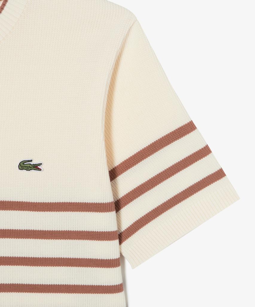 LACOSTE Women'S Striped Short Sleeve Sweater Af415E-56G 056