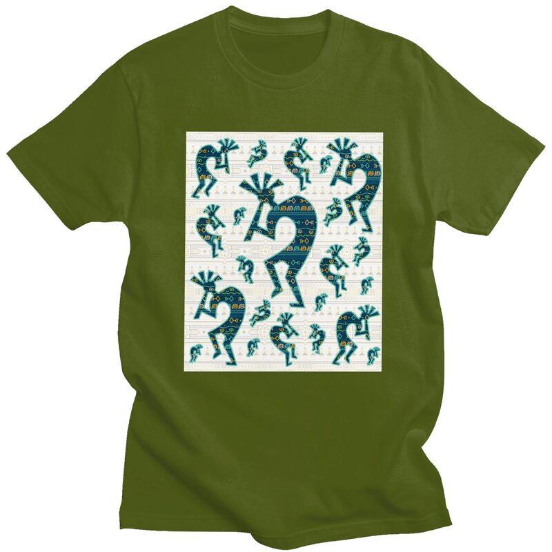 Custom Southwest Tribal Native American Kokopelli T Shirt Men Pure Cotton Tshirt Casual Tees Fashion Tshirts