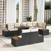 Garden Sofa Set with Storage 9 pcs Black Poly Rattan