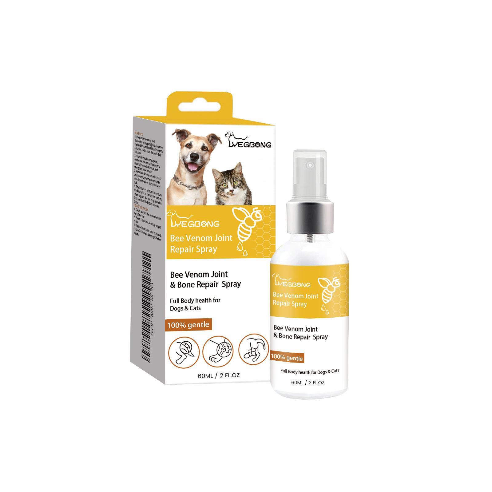 

Yegbong Pet Joint Repair Spray для собак, кошек, кошек, облегчение боли в суставах, спрей для ухода за сухожилиями 60ml