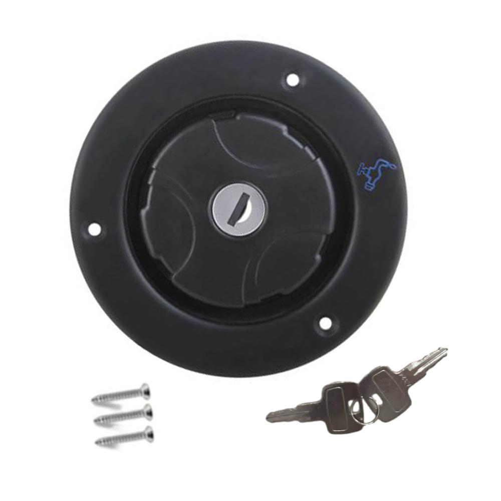 Universal RV Caravan Locking Water Filler Cap With Two Keys -Black Motorhome Locking Water Cap Fresh Water Inlet