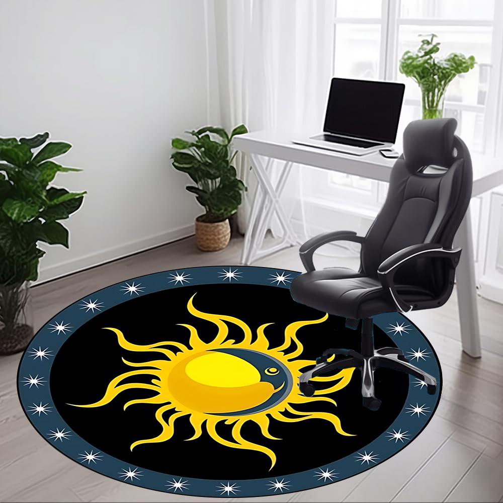 1pc Sun Moon Symbol Chair Carpet for Office, Soft and Durable Office Rug for Interior Decoration, Perfect for Office yy251227091
