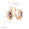 Luxury Colorful Natural Zircon Stone Earrings For Women  Rose Gold Color Vintage Fine Daily Jewelry Party Fine Earring