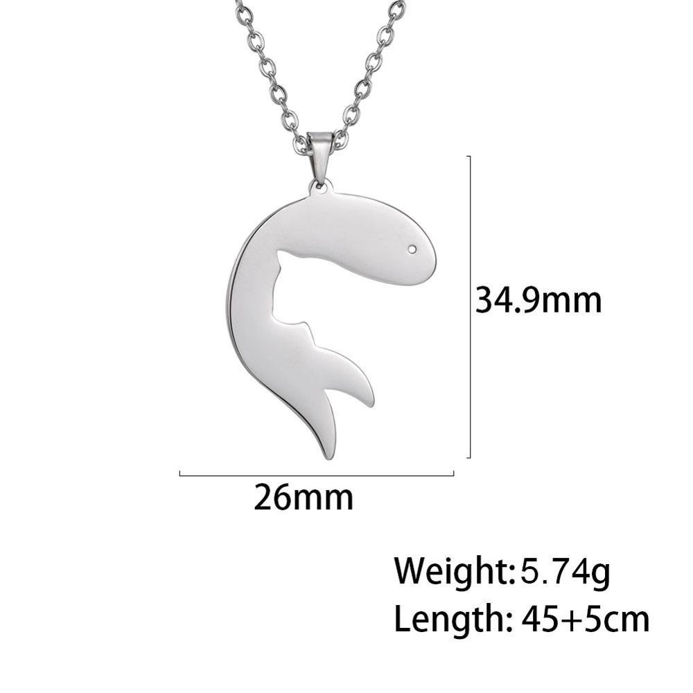 Cazador Stainless Steel Animal Pendant Necklace Cute Cat Dog Pet Whale Elephant Fish Penguin Necklaces Jewelry Gift for Women