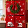 2 Bögen Niedliche Weihnachtsfensteraufkleber - Weihnachtsmann, Rentier & Schneeflocken Abnehmbare statisch haftende Aufkleber, Wiederverwendbare PVC-Feiertagsdekoration