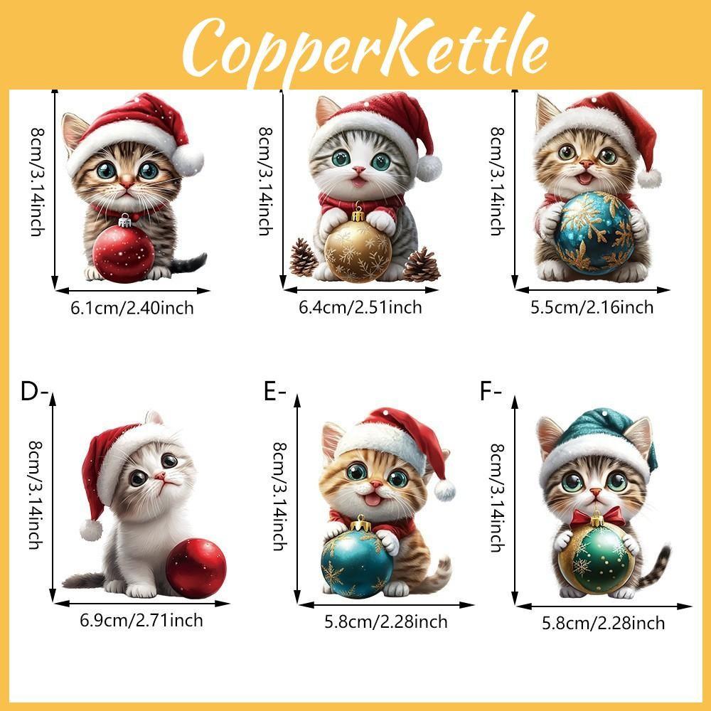 Hat Christmas Cat Car Hanging Decor Acrylic Pendant Tree Ornament Travel Holiday