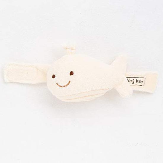 Y-1331 Pompkins BABY 100% Хлопок Серия «Кит» Погремушка на запястье, Сделано в Японии (натуральный)