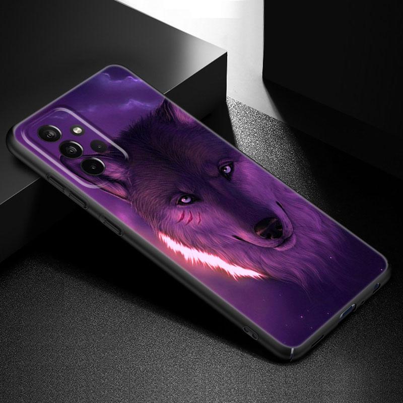 Moon Wolf Howl Phone Case For Samsung Galaxy A21 A30 A50 A52 S A13 A22 A32 A33 A53 A73 5G A11 A12 A31 A51 A70 A71 A72 Cover