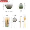 4/6PCS Japanese Matcha Set with Ceramic Bowl Bamboo Matcha Whisk Teaspoon Tea Sets with Strainer Tea Making Tools Accessories