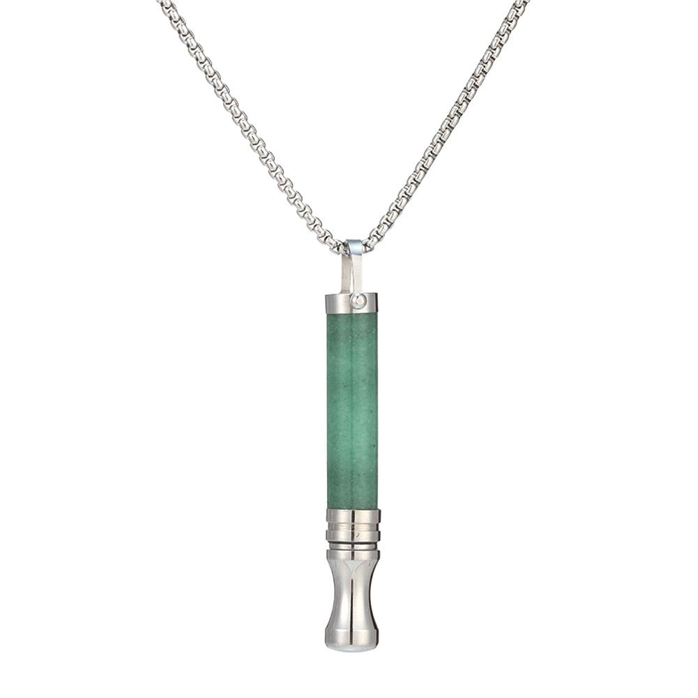 Titanium Steel Breathing Necklace for Anxiety Relief Breathlink Quit Smoking Vaping Necklace Stop Smoking Aids Fidget Necklaces