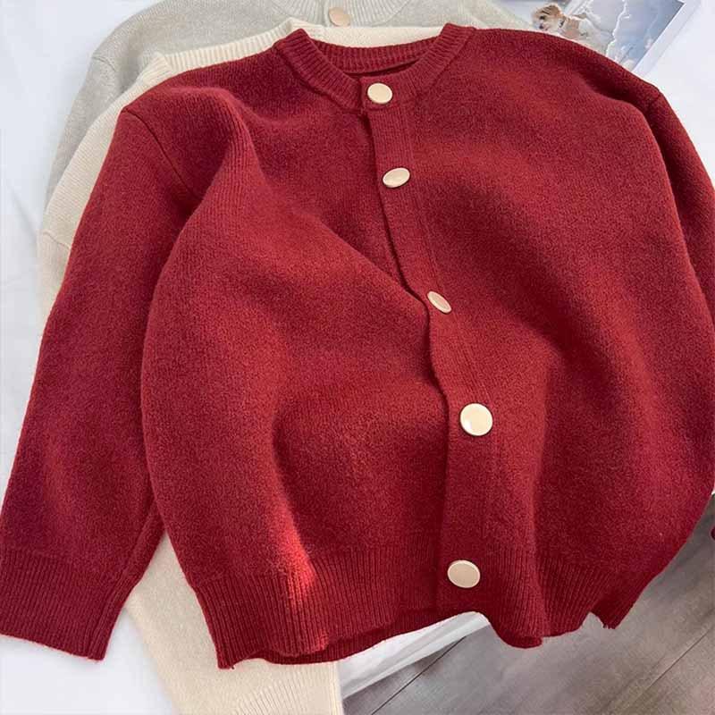 Premium sense fashionable knitted cardigan women's spring, autumn and winter stacked wear casual loose bottoming sweater soft waxy top coat