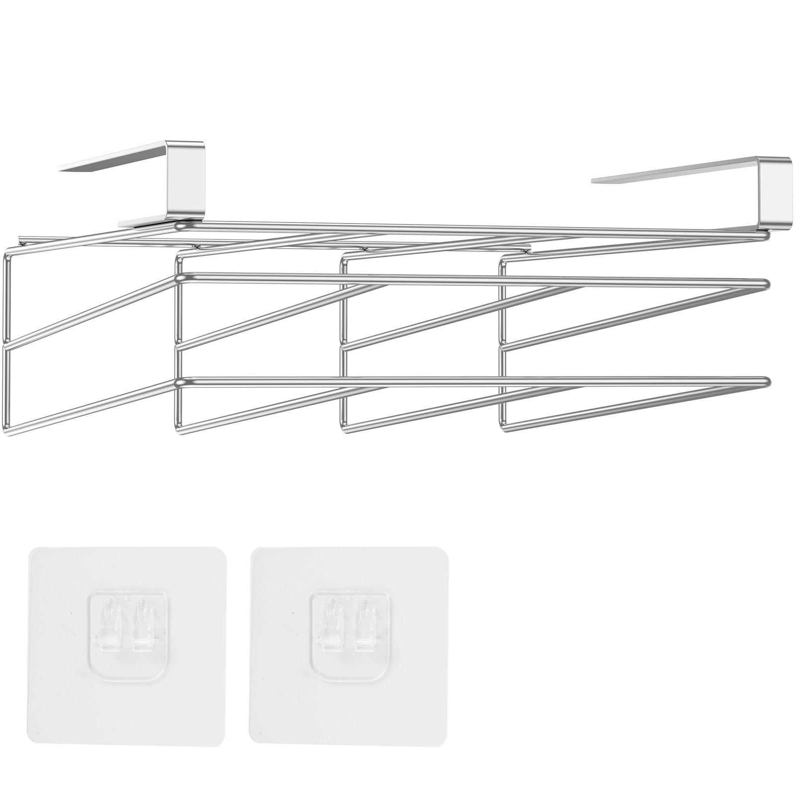 

Подвесной органайзер-держатель для разделочных досок под шкафчик, кухонный, для крышек от кастрюль, кухонной утвари, из нержавеющей стали серебряный