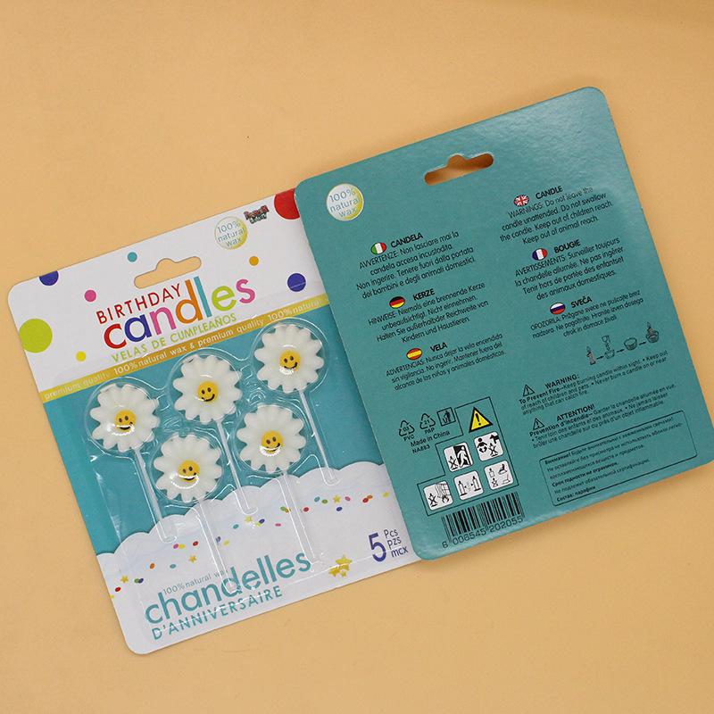 New Ins Fresh Daisy Sunflower Flower Birthday Candle Children's Party Cake Decoration Candle