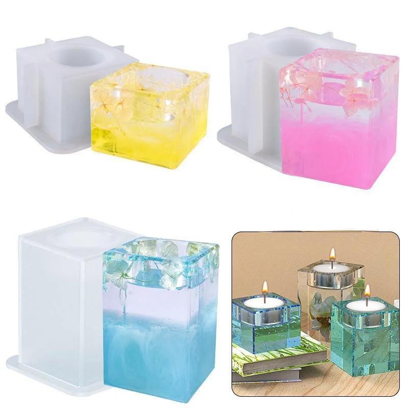 DIY Crystal Epoxy Mold Candle Mold Square Candle Holder Swing Table Is Easy To Use