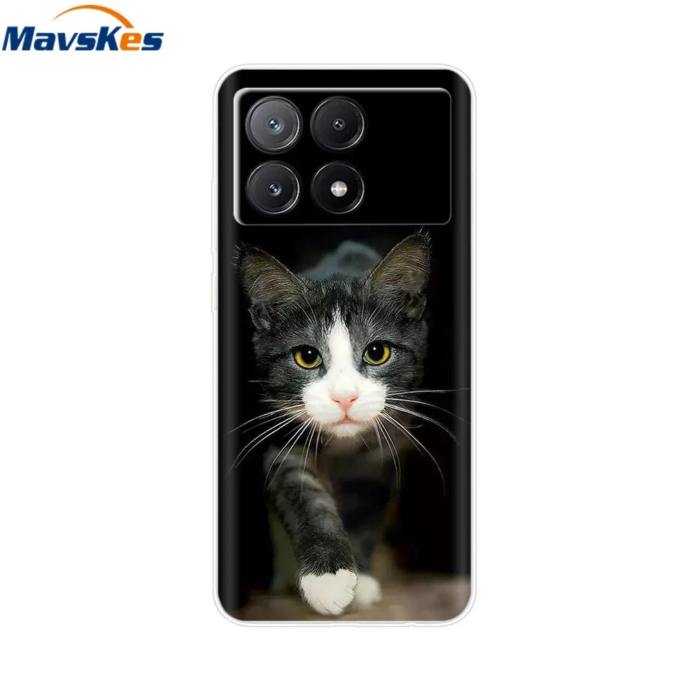 For Xiaomi Poco X6 Pro Case TPU Soft Painted Phone Cases For Xiomi Poco X6 PocoX6 Pro 5G Silicone Cover Flower Fundas Protective