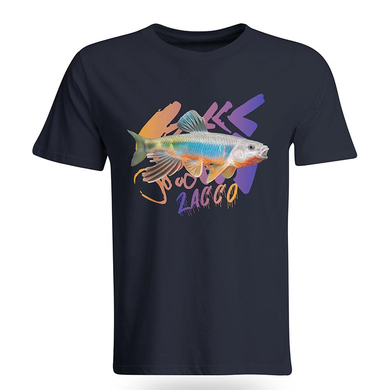 

New Fashion Luya Fishing Horseshoe Fin Graphic Printed Crew Neck Plus Size Mens and Womens Short Sleeve TShirts 4XL