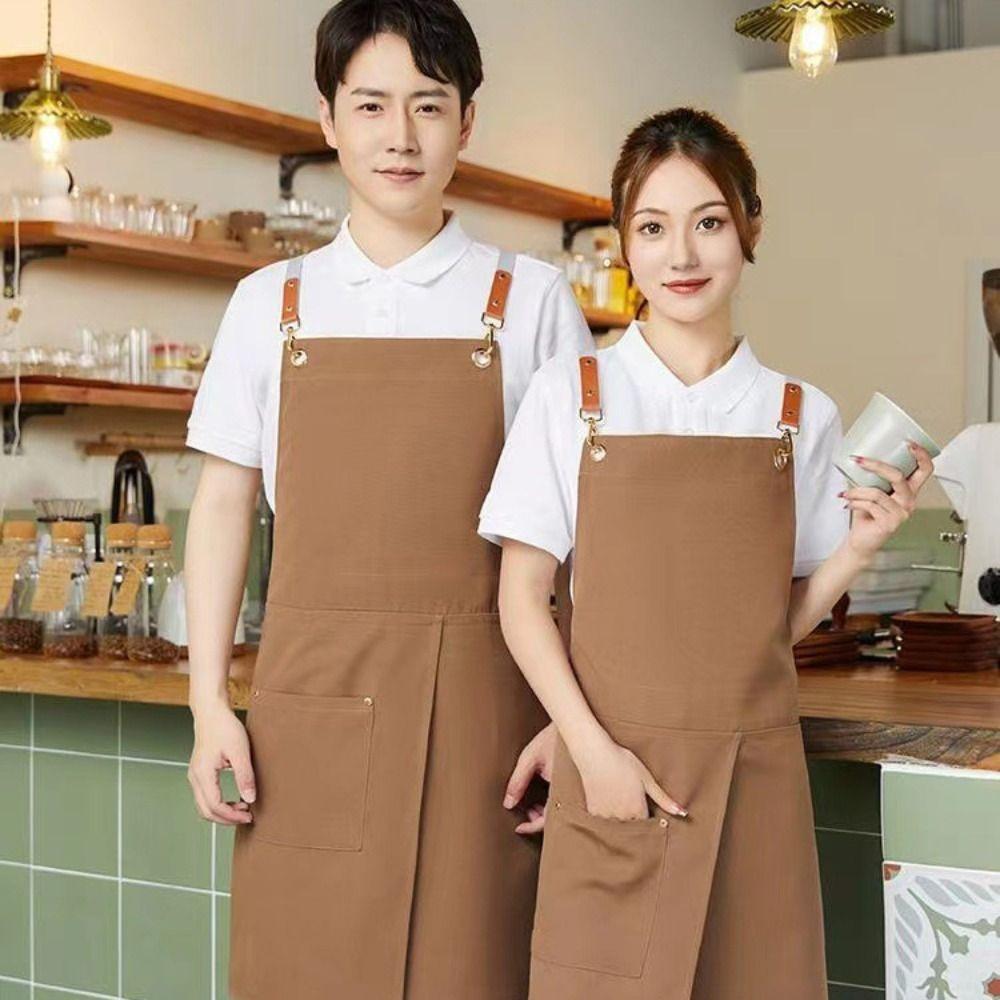 Wear-resistant Canvas Apron Waterproof Florist Apron Multi-functional Cafe Apron  Studio