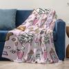 DOPAMINE Cartoon Fleece Blanket - Soft Plush Throw for Girls Room Cozy Pink Sleepover Club Blanket with Popcorn Milkshakes