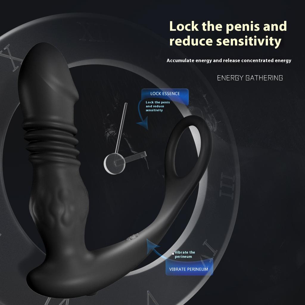 Dildo Espandibile Massaggiatore Prostatico Vibratore per Pene Anello di Blocco per Ritardare l'Eiaculazione Giocattolo Sessuale in Silicone per Uomini
