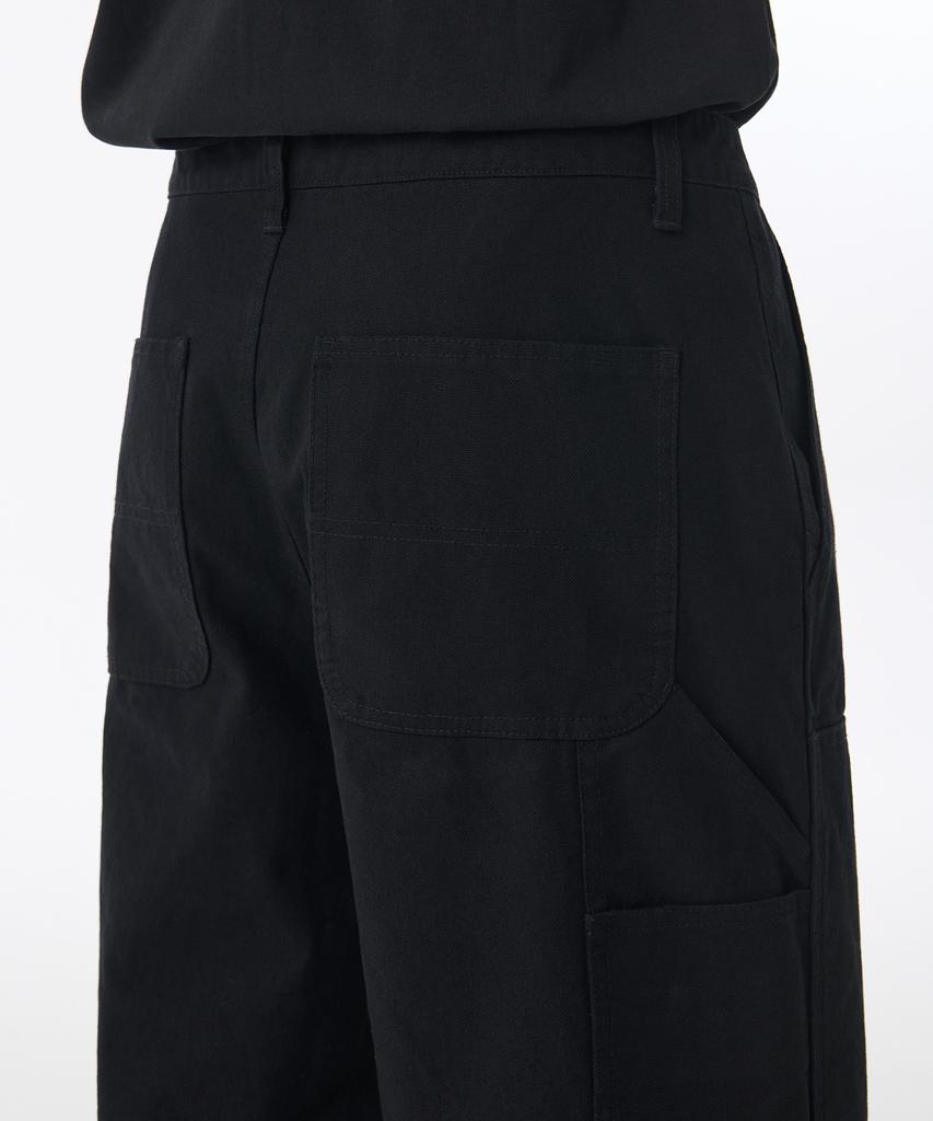 MUSINSA STANDARD Canvas Regular Fit Double Knee Carpenter Pants [Black]