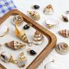 Electroplated Shell Conch Edge Jewelry Kit for DIY Necklaces & Earrings