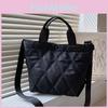 Stylish Quilted Soft Nylon Tote Bag Versatile Crossbody Design For Women Perfect For Fall And Winter