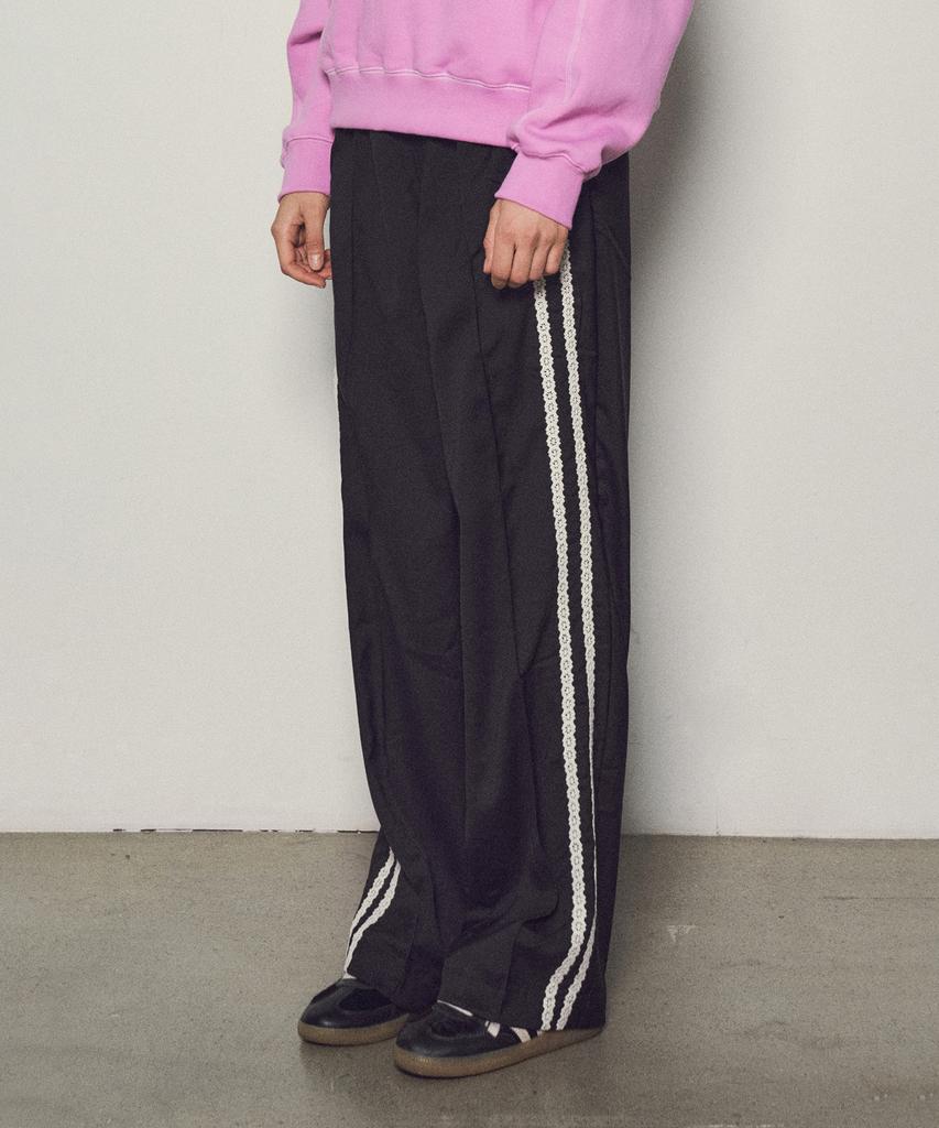 CITTA Wool Blend Formal Soft Trackzer Wide Pants Trousers_Ctb530(Black)