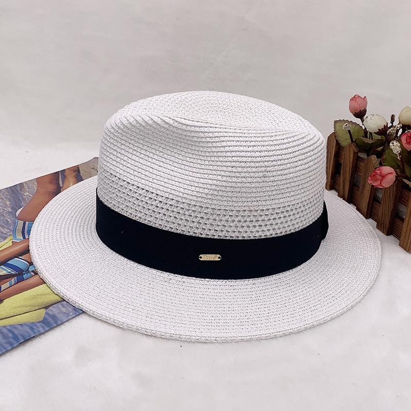 New Big Size Sun Straw Hat Summer Outdoors Sunscreen Beach Sun Hat Trendy Travel Vacation Po Panama Jazz Cap