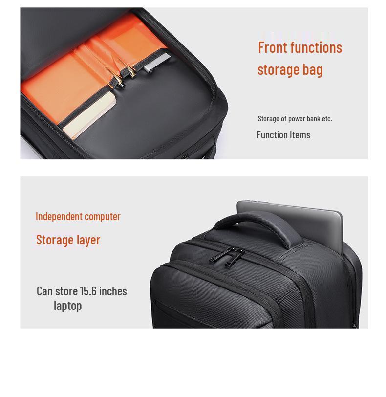 Men's Fashion Multi-pocket Laptop Backpack - Large Capacity, Commuter-friendly