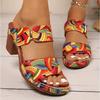 New Large-size High-heeled Women's Shoes, Lightweight Chunky Flip-flops