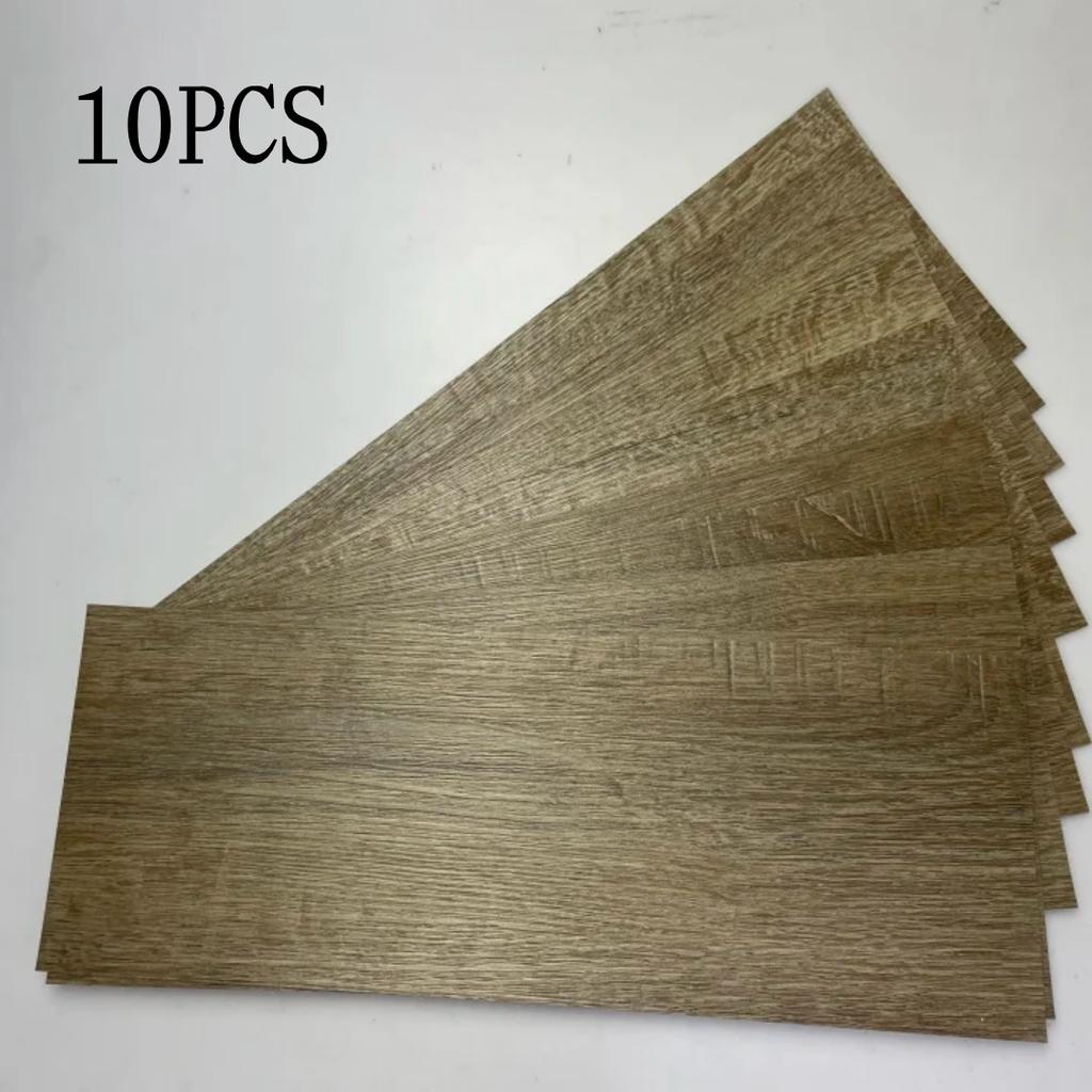 10PCS 40cmx15cm Plank Flooring PVC Self-Adhesive Flooring DIY Installation for Bathroom Kitchen Indoor Area Residential