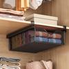 Under Cabinet Hanging Drawer Carbon Steel Sliding Under Shelf Basket Closet Organizer for Socks Underwear Pants Storage