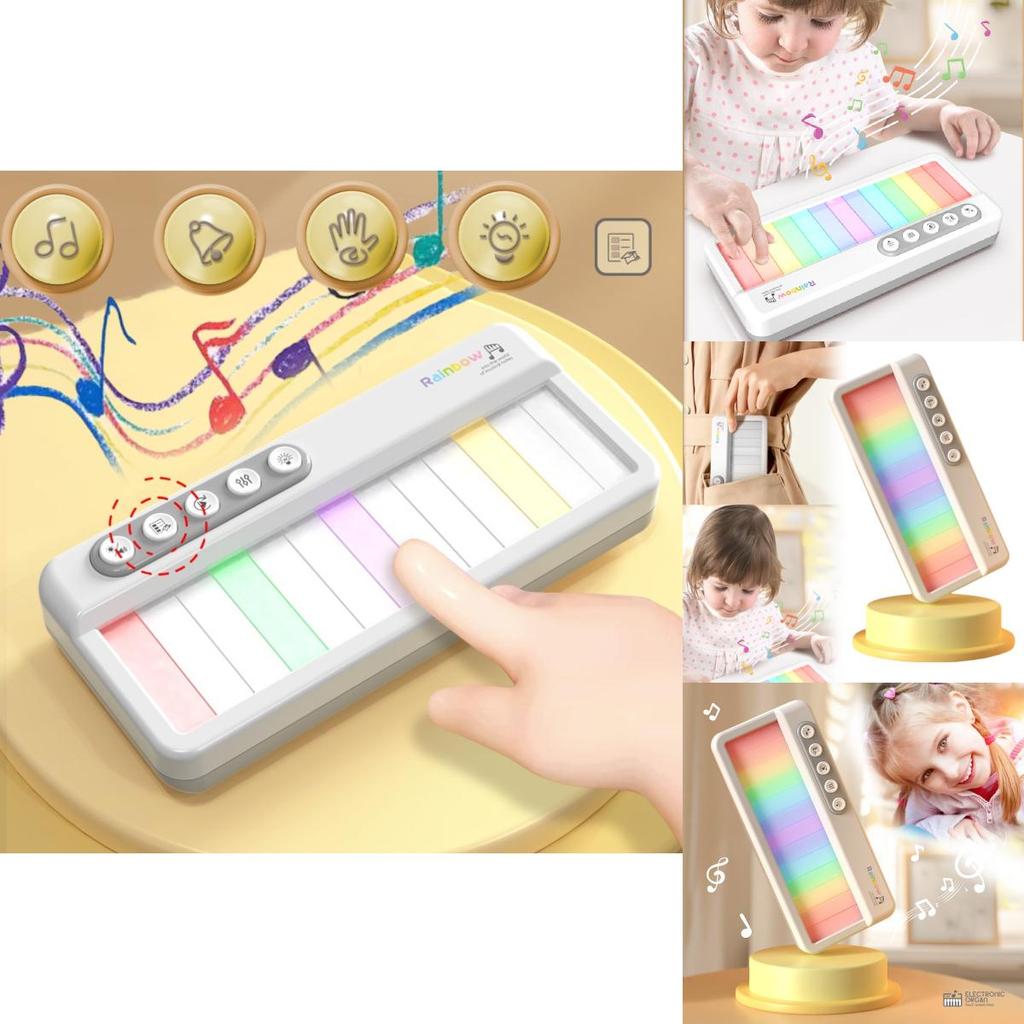 Multifunctional Children's Electronic Piano With Rainbow Lights Colorful Music Box For Babies